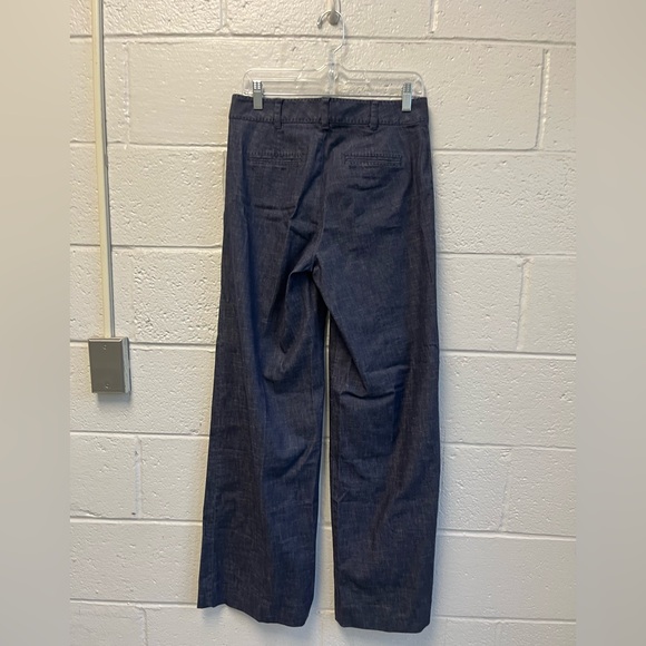 Brooks Brothers NY Denim Wide-Leg High‎ Waisted Trousers Sz. 4 NWT - Picture 3 of 11